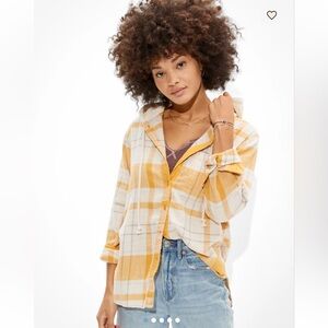 AE Cozy Cabin Oversized Hoodie Flannel Size Medium